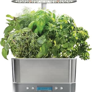 AeroGarden Harvest Elite Indoor Garden Hydrocultuur Systeem met LED-kweeklamp en zaadkit, geschikt voor maximaal 6 peulen, roestvrij staal
