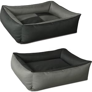 BedDog® hondenmand MAX QUATTRO 4in1, vierkant hondenkussen, grote hondenbed, hondensofa, met afneembare hoez, wasbaar, XXXL, grijs/antraciet