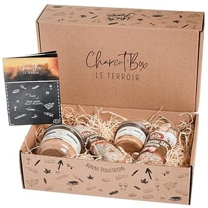 Lokale worst, droge worst, paté, worst... - doos Franse vleeswaren - gourmet mand - box worst, ambachtelijke worst, terrine