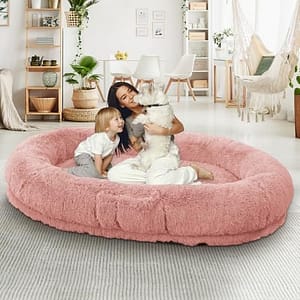MODCART Hondenbed voor mensen, 180 x 100 cm x 30 cm, geschikt voor mensen en huisdieren, 10 cm dik traagschuim, wasbaar groot bed voor volwassenen, gigantisch extra groot, opvouwbaar hondenbed met dik