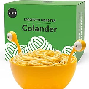 OTOTO Spaghetti Monster - Keukenzeef voor het aftappen van pasta, groente, fruit - vergiet met handvat - afmetingen 12,2 x 21,0 x 19 cm - BPA-vrije en vaatwasmachinebestendig vergiet en voedselzeven