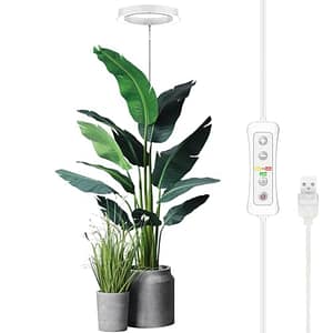 yadoker Plantengroeilicht, led-groeilicht, volledig spectrum voor kamerplanten, in hoogte verstelbaar, automatische timer, 5 V lage veilige spanning, ideaal voor grote plantenlampen