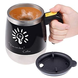 Zelfroerende koffiemok - Roestvrijstalen beker die automatisch mengt - Om uw koffie, thee, warme chocolademelk, melk, eiwitshake, bouillon, etc. te roeren